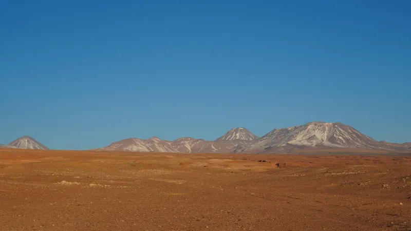 Desert and volcanoes at the golden hour